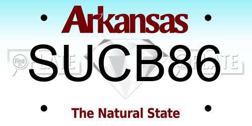 SUCB86 Arkansas License Plate