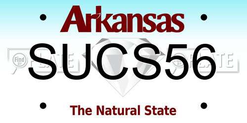 SUCS56 Arkansas License Plate