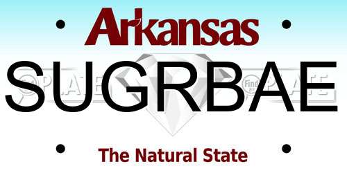 SUGRBAE Arkansas License Plate