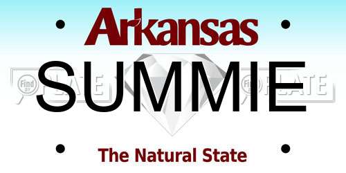 SUMMIE Arkansas License Plate