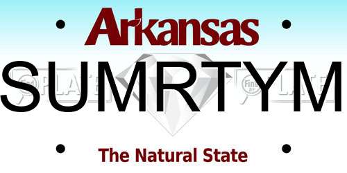 SUMRTYM Arkansas License Plate