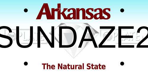 SUNDAZE2 Arkansas License Plate