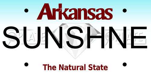 SUNSHNE Arkansas License Plate
