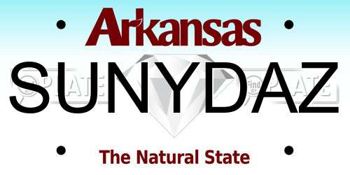 SUNYDAZ Arkansas License Plate