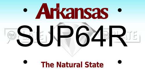 SUP64R Arkansas License Plate