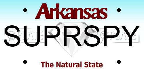 SUPRSPY Arkansas License Plate