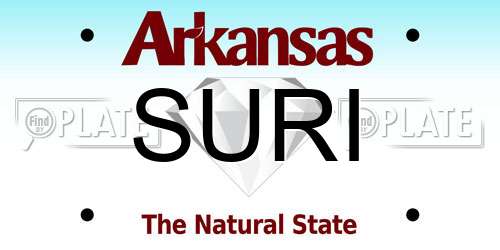 SURI Arkansas License Plate