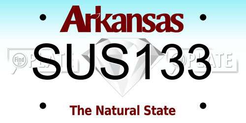 SUS133 Arkansas License Plate