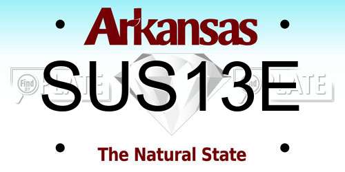 SUS13E Arkansas License Plate