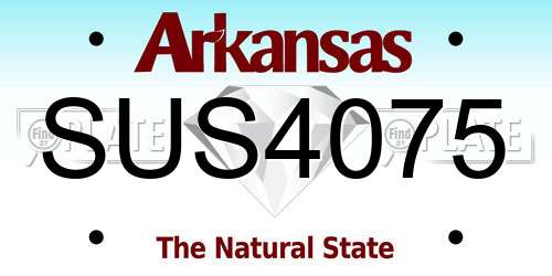 SUS4075 Arkansas License Plate