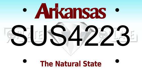 SUS4223 Arkansas License Plate