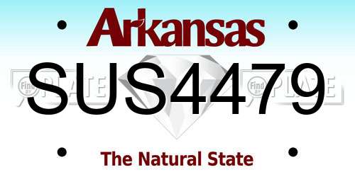 SUS4479 Arkansas License Plate