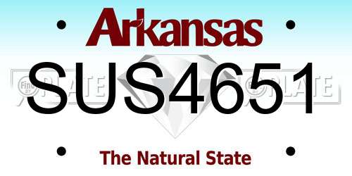 SUS4651 Arkansas License Plate