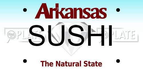 SUSHI Arkansas License Plate