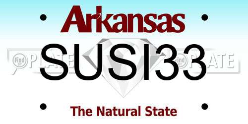 SUSI33 Arkansas License Plate