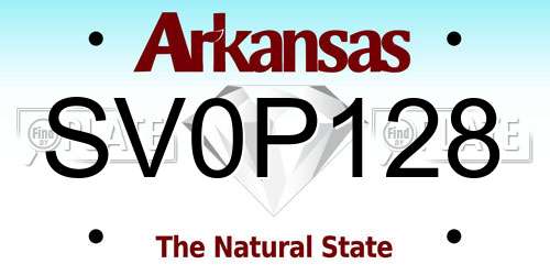 SV0P128 Arkansas License Plate