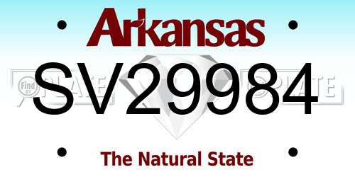 SV29984 Arkansas License Plate