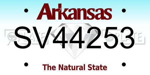 SV44253 Arkansas License Plate