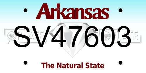 SV47603 Arkansas License Plate