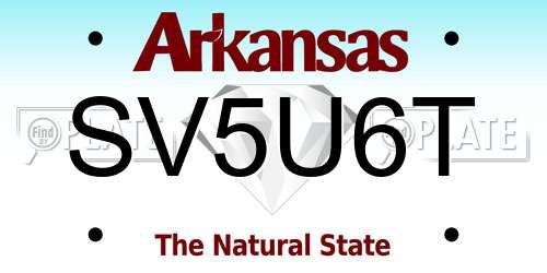 SV5U6T Arkansas License Plate