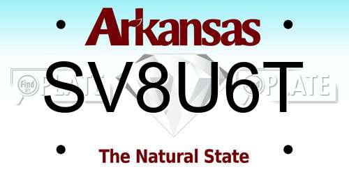 SV8U6T Arkansas License Plate
