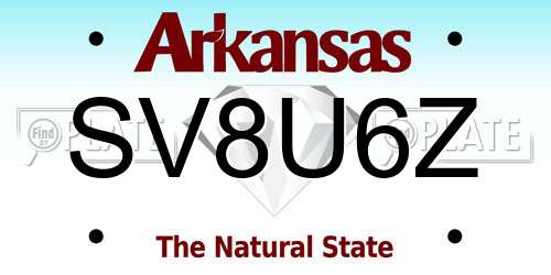 SV8U6Z Arkansas License Plate