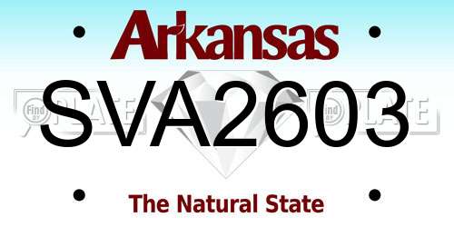 SVA2603 Arkansas License Plate
