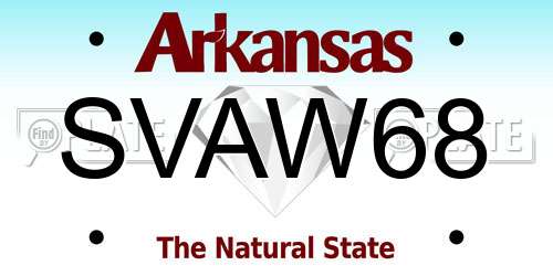 SVAW68 Arkansas License Plate