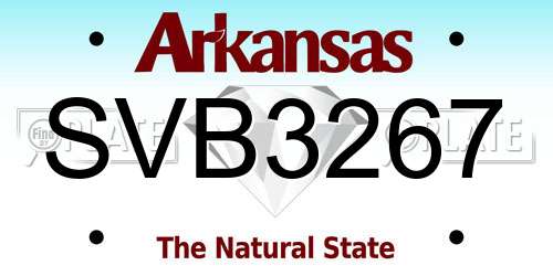 SVB3267 Arkansas License Plate