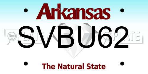 SVBU62 Arkansas License Plate