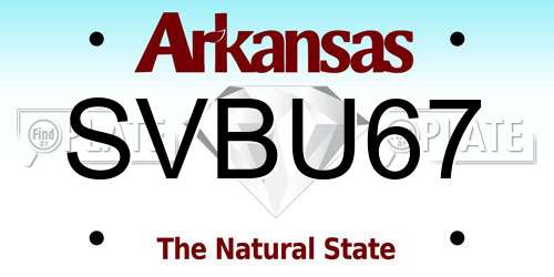 SVBU67 Arkansas License Plate