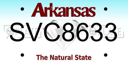 SVC8633 Arkansas License Plate