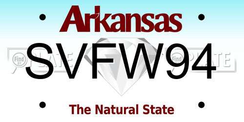 SVFW94 Arkansas License Plate