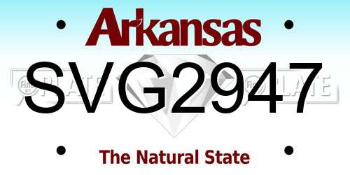 SVG2947 Arkansas License Plate