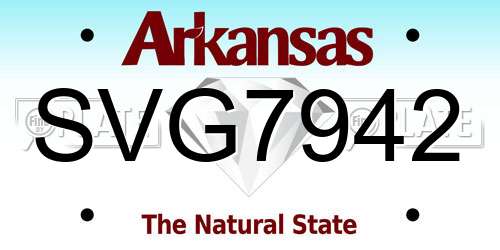 SVG7942 Arkansas License Plate