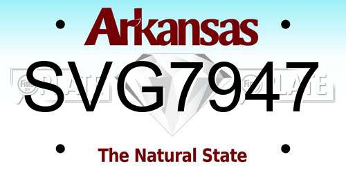 SVG7947 Arkansas License Plate