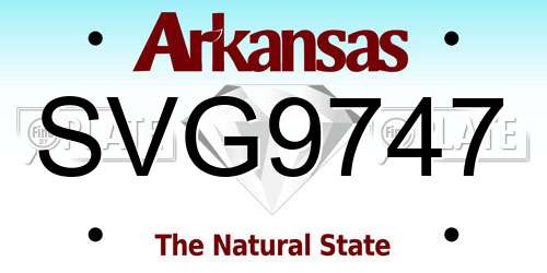 SVG9747 Arkansas License Plate