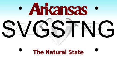 SVGSTNG Arkansas License Plate