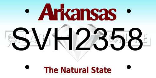 SVH2358 Arkansas License Plate