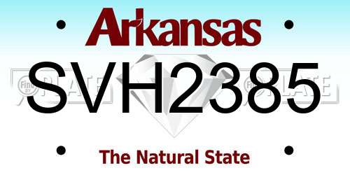 SVH2385 Arkansas License Plate