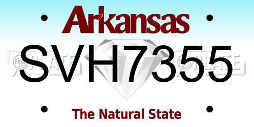 SVH7355 Arkansas License Plate