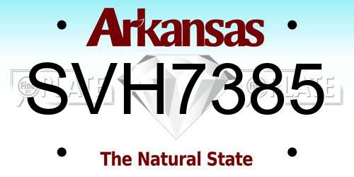 SVH7385 Arkansas License Plate