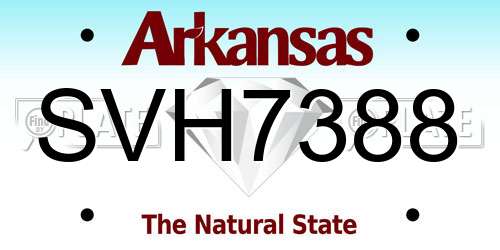 SVH7388 Arkansas License Plate