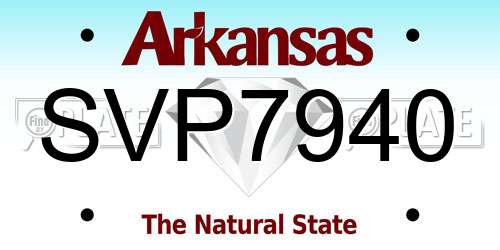 SVP7940 Arkansas License Plate