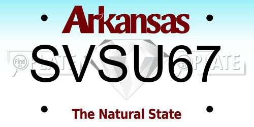 SVSU67 Arkansas License Plate