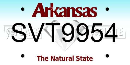 SVT9954 Arkansas License Plate