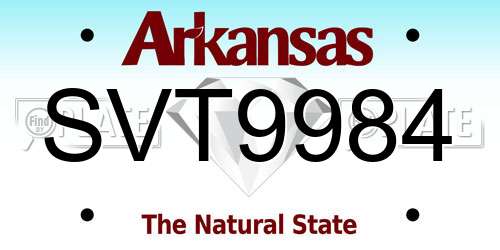 SVT9984 Arkansas License Plate