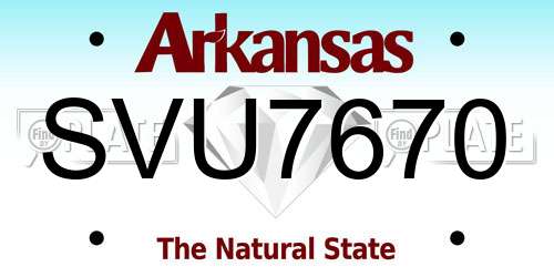 SVU7670 Arkansas License Plate