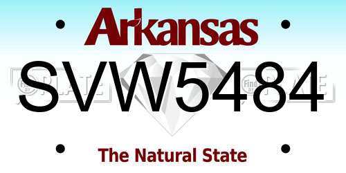 SVW5484 Arkansas License Plate