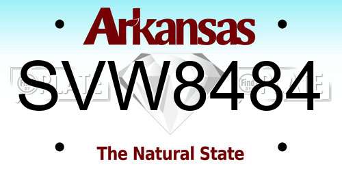 SVW8484 Arkansas License Plate
